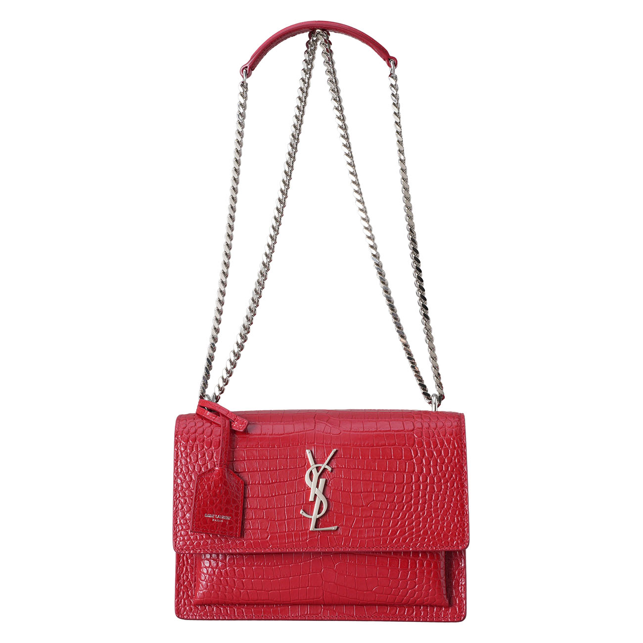 YVES SAINT LAURENT(USED)생로랑 442906 크로커 패턴 선셋백 미듐